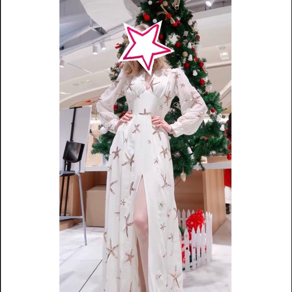 New Sequin Beach Star Sheer Maxi Dress - Picture 6 of 8